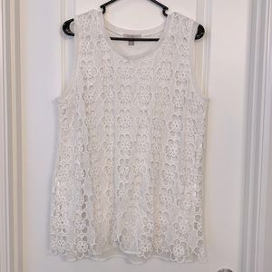 Roz and Ali Layered white blouse xl
